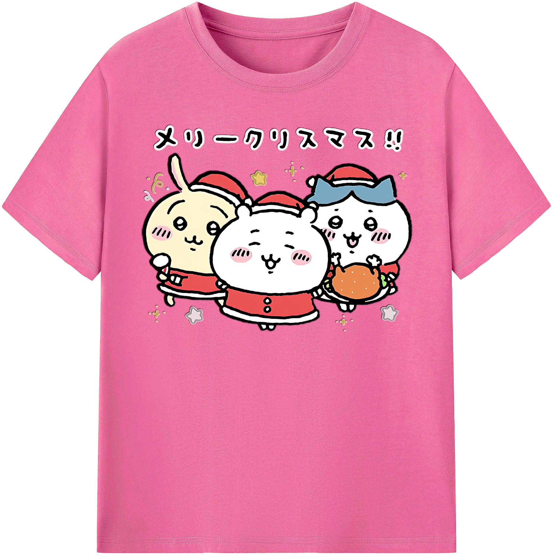 （画像用） ちいかわ ハチワレ Chii-kawa hachiware レディースカジュアルプリントTシャツ（綿100％）